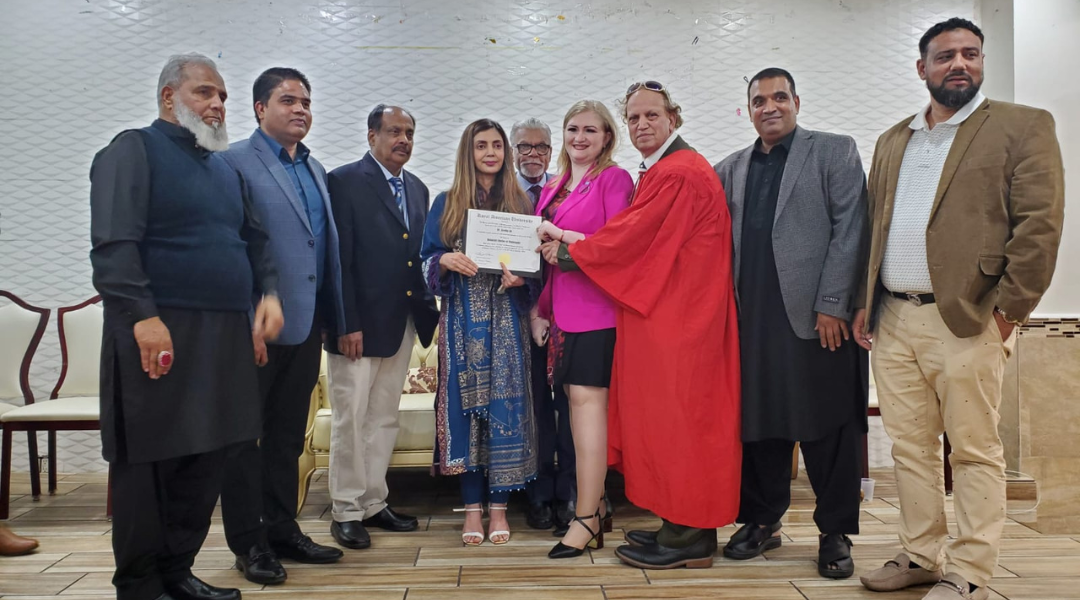 Dr J Tony Giving Certificate