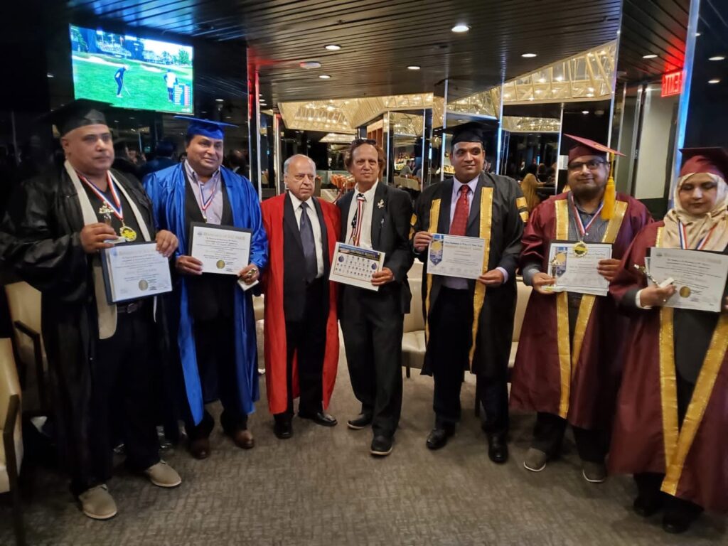 American honorary doctorate degree and Community Services Award ceremony held on June 18, 2022, at One United Nations in New York, USA.